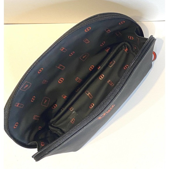 NEW DIOR BEAUTY Black & Red CD Logo MAKEUP POUCH COSMETIC BAG - Picture 6 of 8